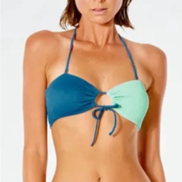 Rip Curl NWOT retro bandeau bikini top tags removed.  Size Small/ Medium - Picture 1 of 7